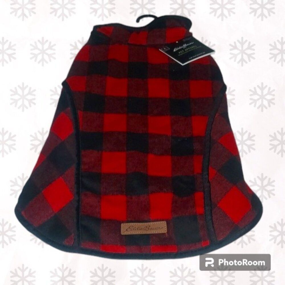 Large Tartan Plaid Dog Coat NWT | Eddie Bauer Holiday Scandi X